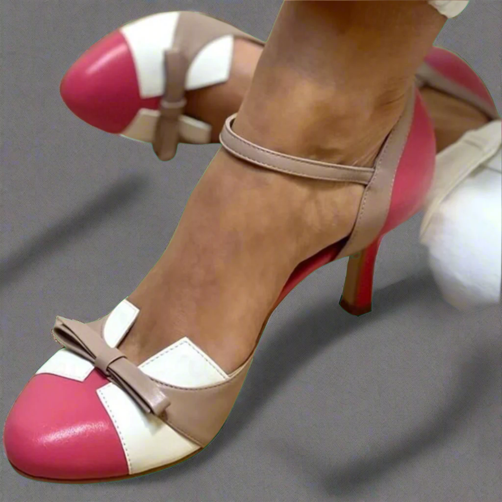 Bellarosa | Kleurrijke sandalen met strik en bandjes, ronde neus