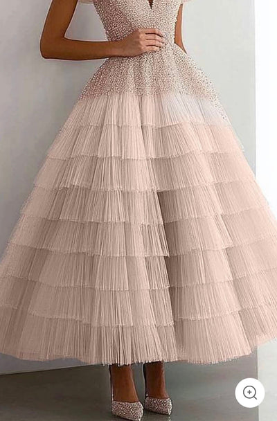 Noiré | Off-shoulder mesh avondjurk