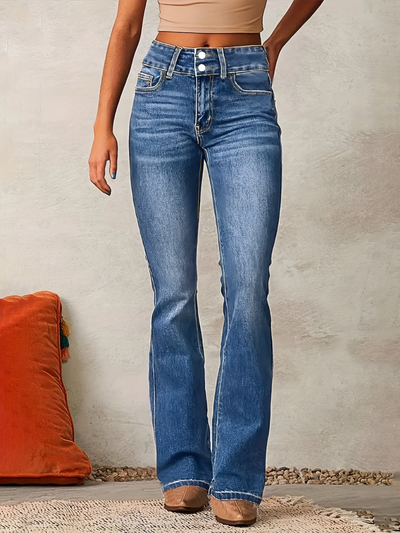 Isabel  | Jeans met hoge taille en uitlopende pijpen