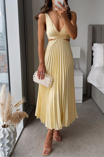 Elsa | Elegante geplooide maxi-jurk