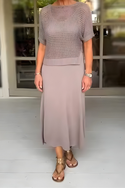 NORMA - Zomerjurk met gebreide top