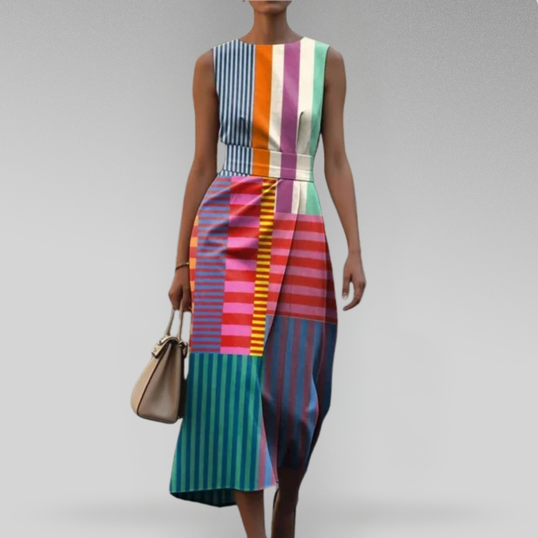 Tiffany - Mouwloze jurk met patronen