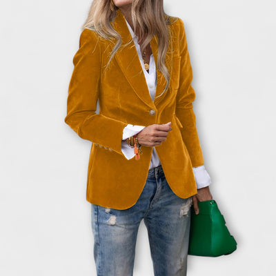 GRETCHEN | Elegante fluwelen blazer met gouden details