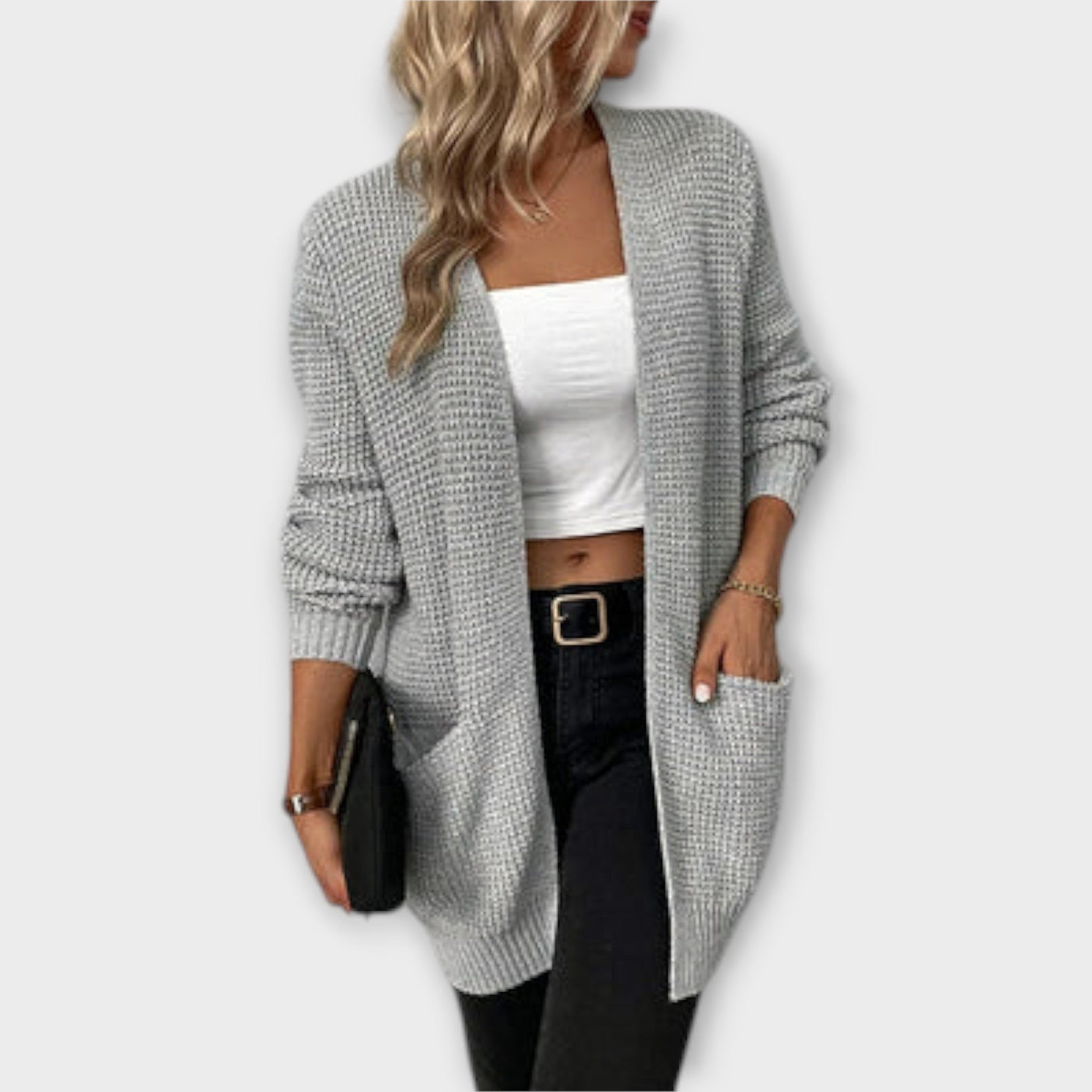 Nancy - casual gebreid vest met zakken 