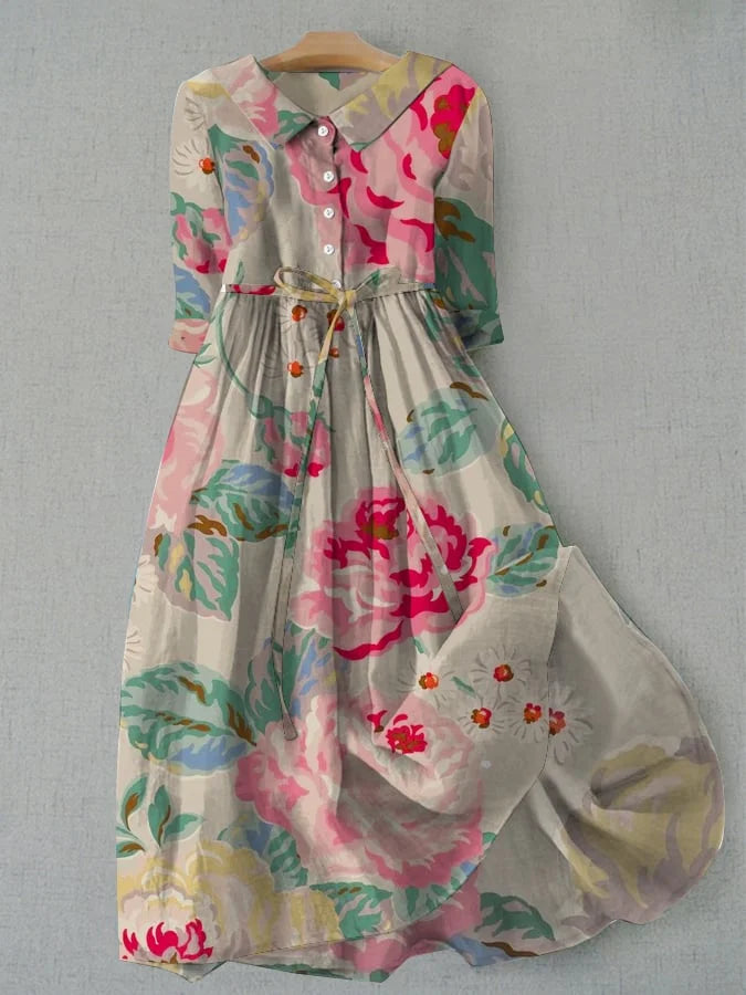 Livia - Elegante bloemenjurk met korte mouwen