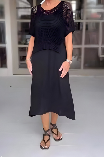 NORMA - Zomerjurk met gebreide top