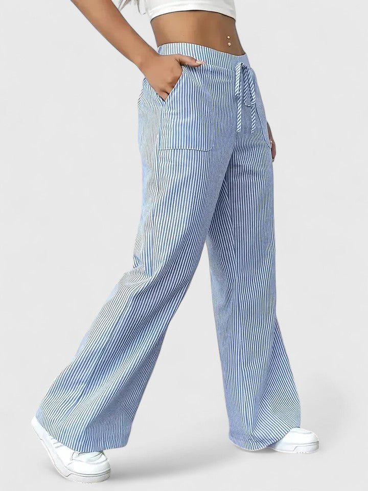 Dominique | Comfortabele wijde broek met elegante details