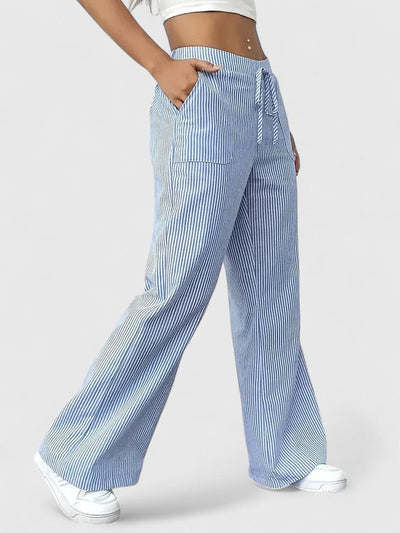 Dominique | Comfortabele wijde broek met elegante details