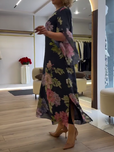 Unieke maxi-jurk met bloemenprint