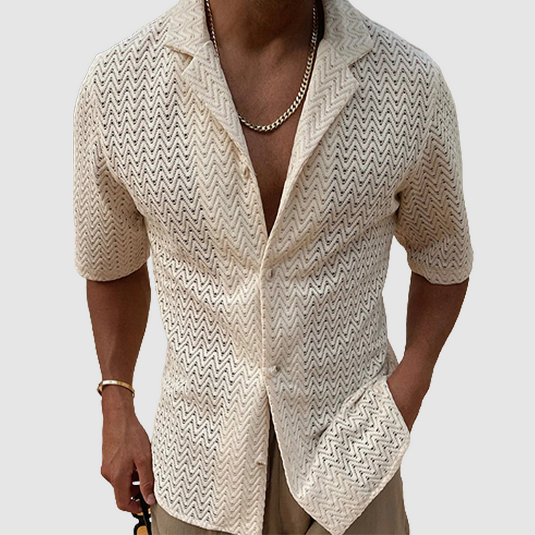 Aaron - Effen gebreid shirt met kapsel