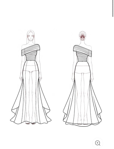 Noiré | Off-shoulder mesh avondjurk