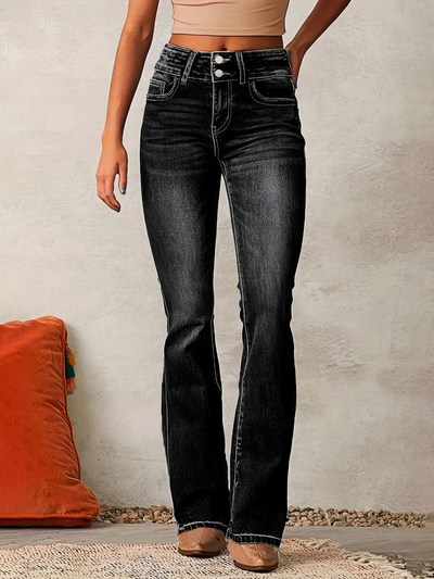 Isabel  | Jeans met hoge taille en uitlopende pijpen