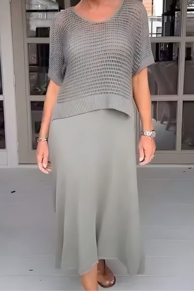 NORMA - Zomerjurk met gebreide top