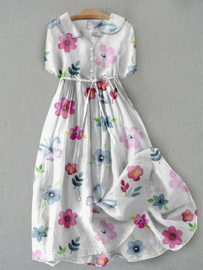 Lyric Dress - Trendy met kanten strik in bloemenpatroon
