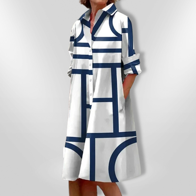 Helen | Midi-jurk met geometrisch patroon