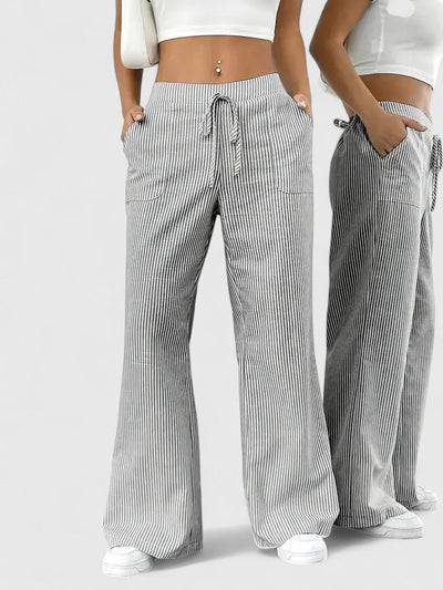 Dominique | Comfortabele wijde broek met elegante details