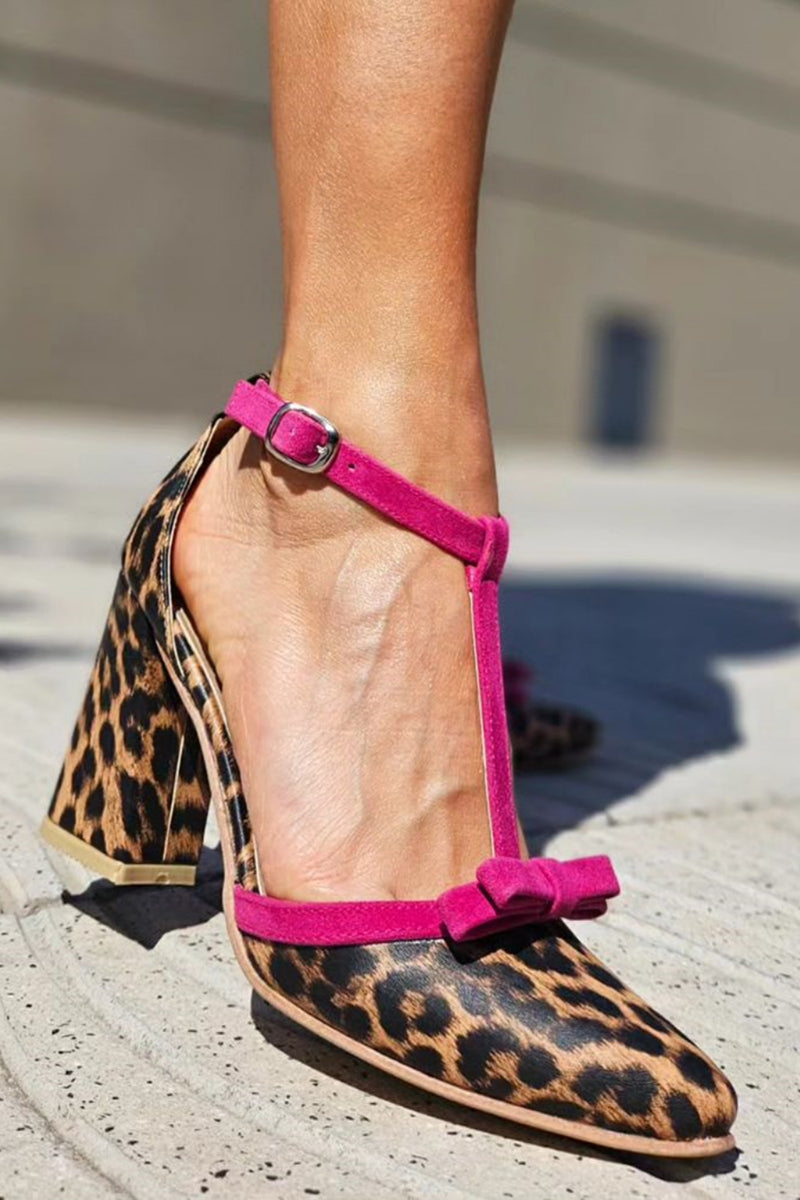 Leontina | Groene sandalen met luipaardprint en kleuraccent