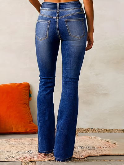 Isabel  | Jeans met hoge taille en uitlopende pijpen