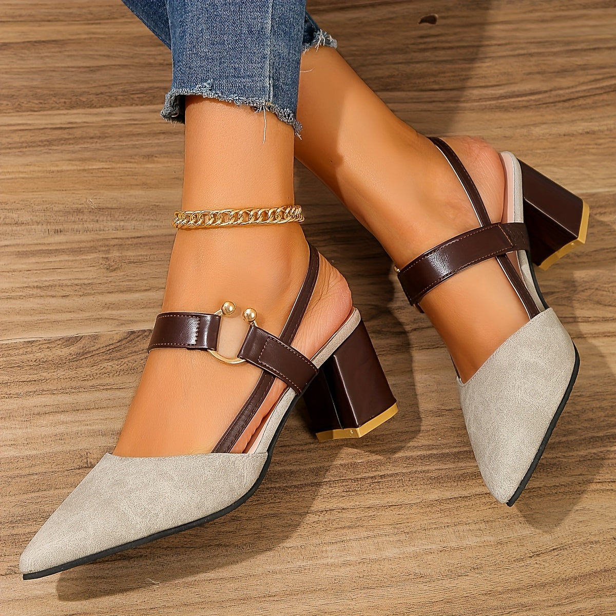 Roma sandalen met comfortabele hak 