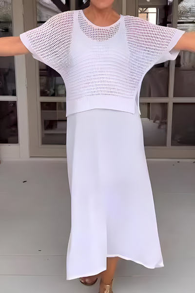 NORMA - Zomerjurk met gebreide top