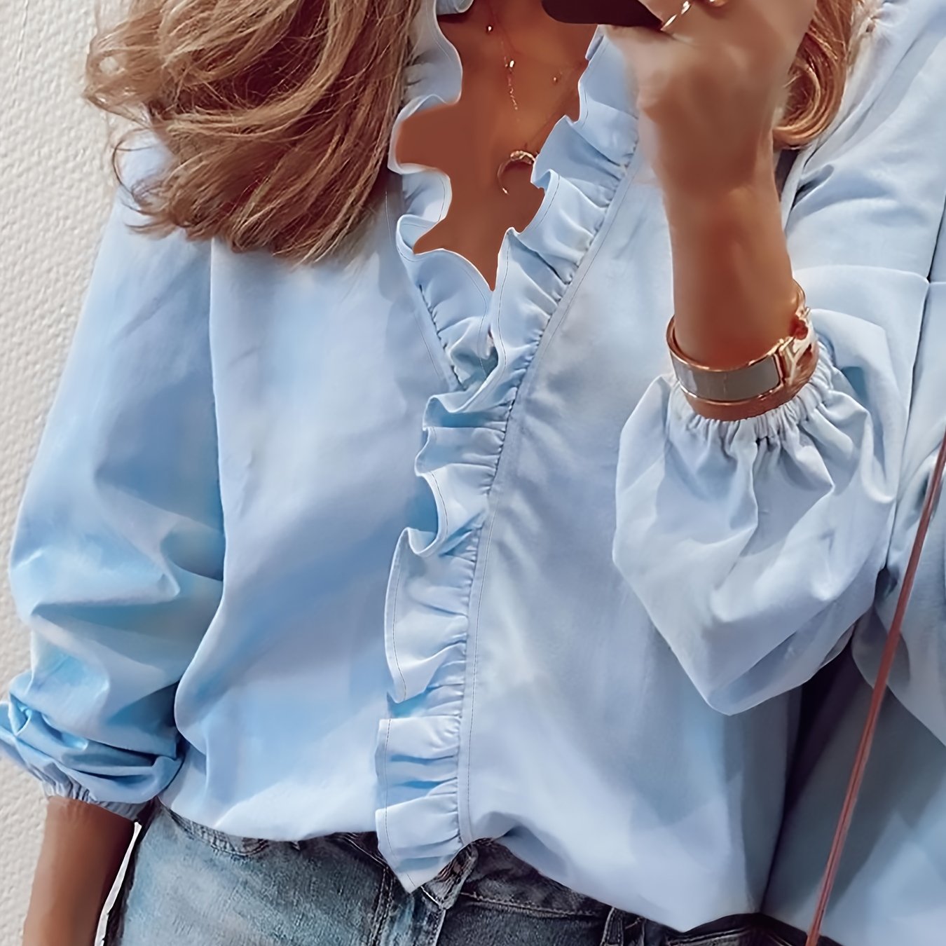 AYA | BLOUSE MET RUCHES EN V-HALS