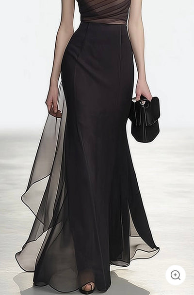 Noiré | Off-shoulder mesh avondjurk