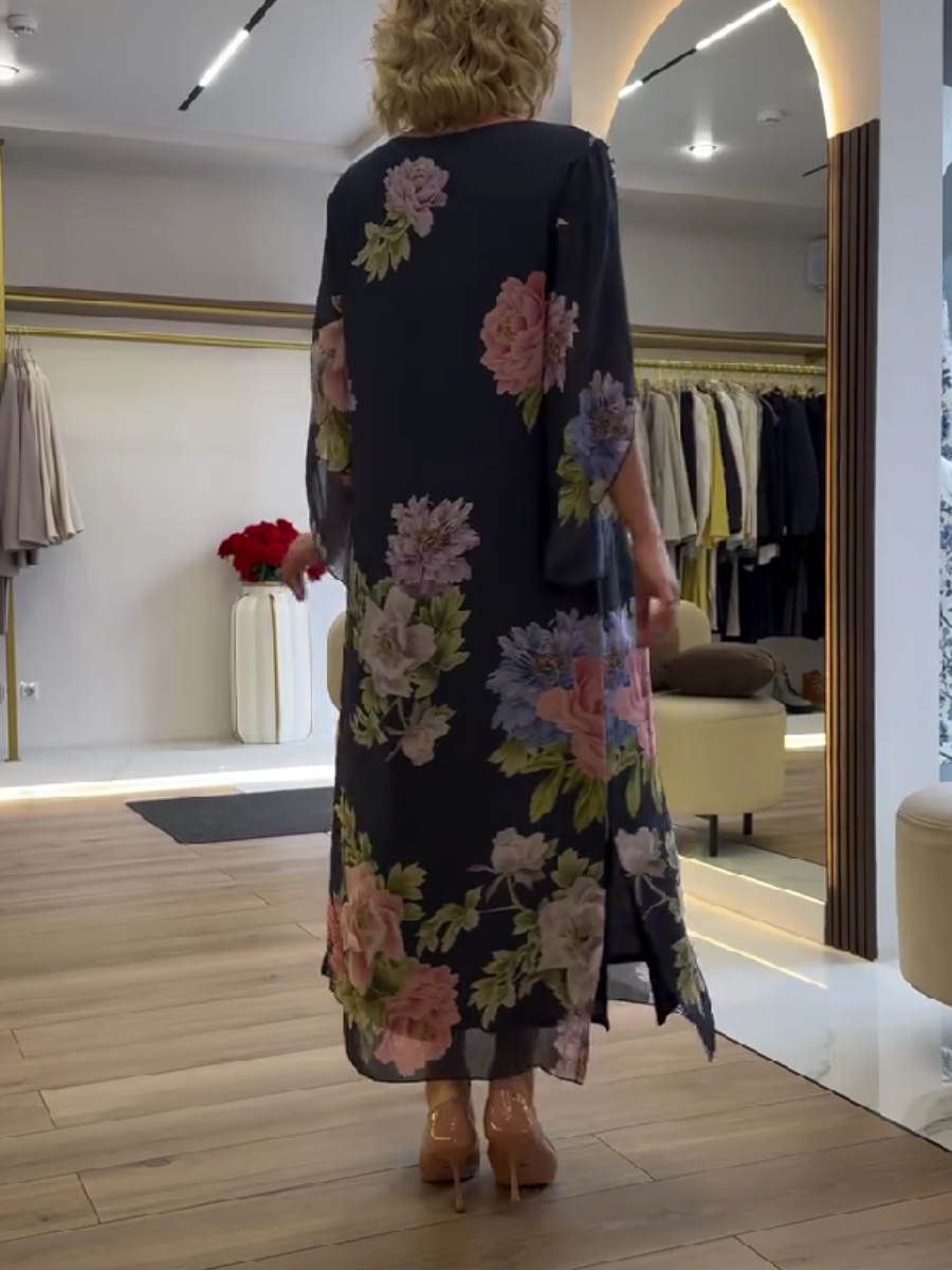 Unieke maxi-jurk met bloemenprint