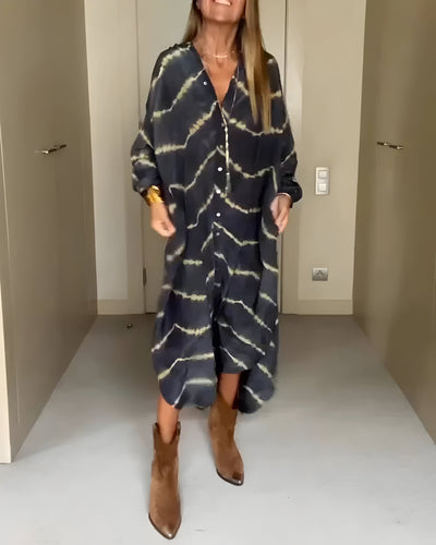 Julia | Bohemian gestreepte maxi-jurk