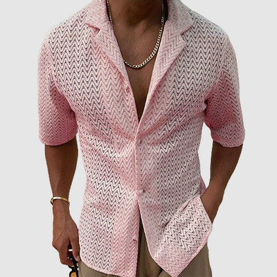 Aaron - Effen gebreid shirt met kapsel