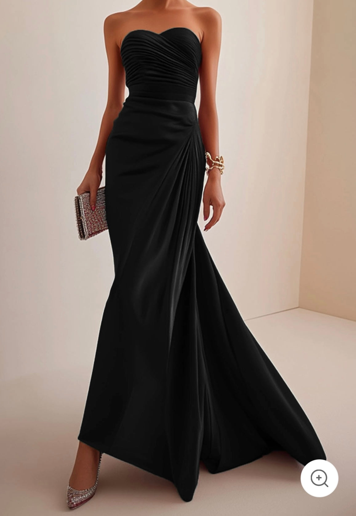 Valentina | Strapless luxe avondjurk in rood