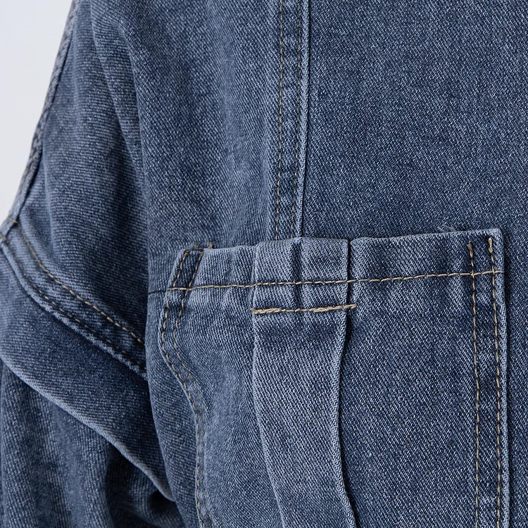 Denim Bandeau Jumpsuit met Rits en Jasje Set 