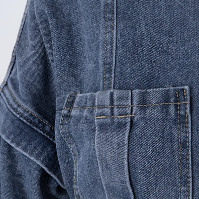 Denim Bandeau Jumpsuit met Rits en Jasje Set 