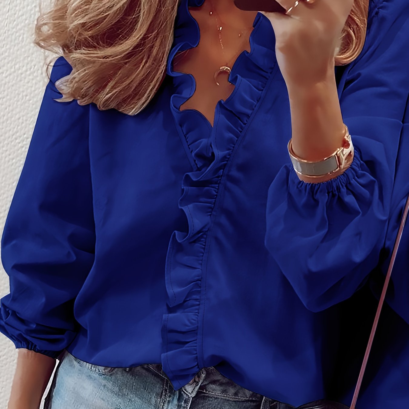 AYA | BLOUSE MET RUCHES EN V-HALS