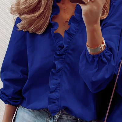 AYA | BLOUSE MET RUCHES EN V-HALS