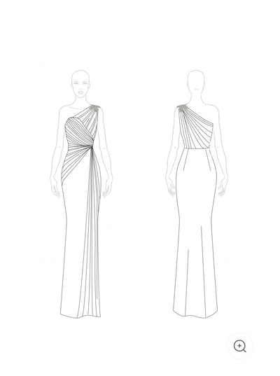 Selene | Elegante avondjurk met één schouder in groen