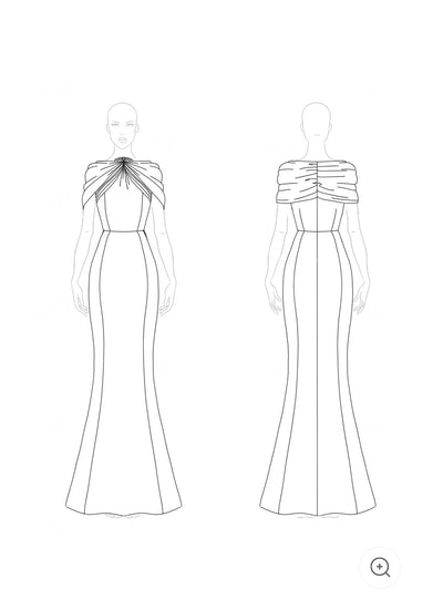 Cléa | Lichtblauwe jurk met chique halslijn en strikdetail