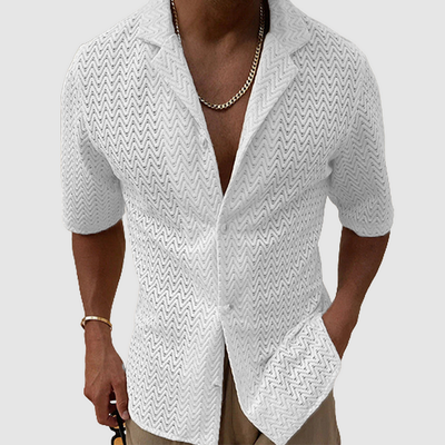 Aaron - Effen gebreid shirt met kapsel