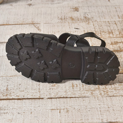 Modieuze, comfortabele leren sandalen met dikke zool voor dames 