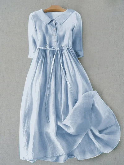 Lux - Elegante jurk met halve mouwen en tailleband