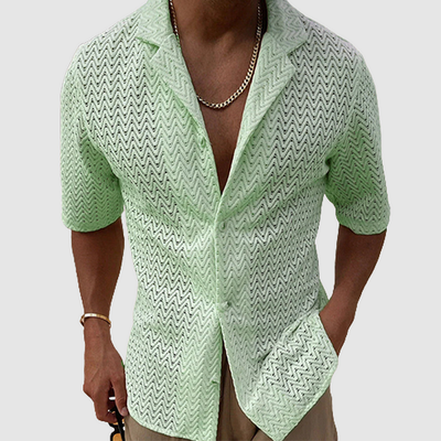 Aaron - Effen gebreid shirt met kapsel