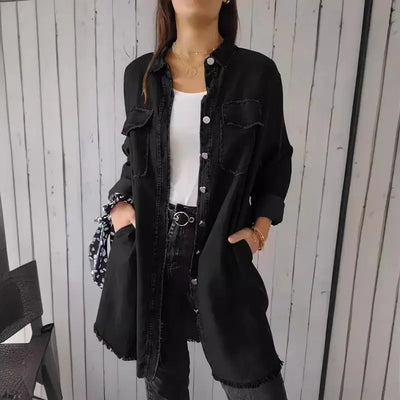 Doris | Lang denim casual overhemdjack