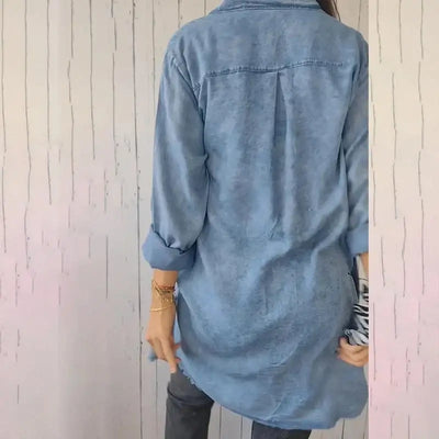 Doris | Lang denim casual overhemdjack