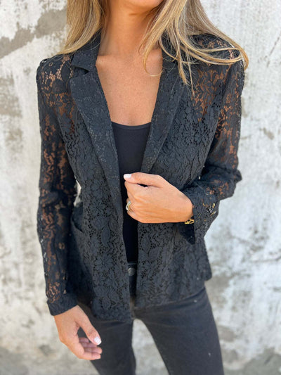 Lena | Transparant kanten blazer met elegante structuur