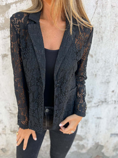 Lena | Transparant kanten blazer met elegante structuur