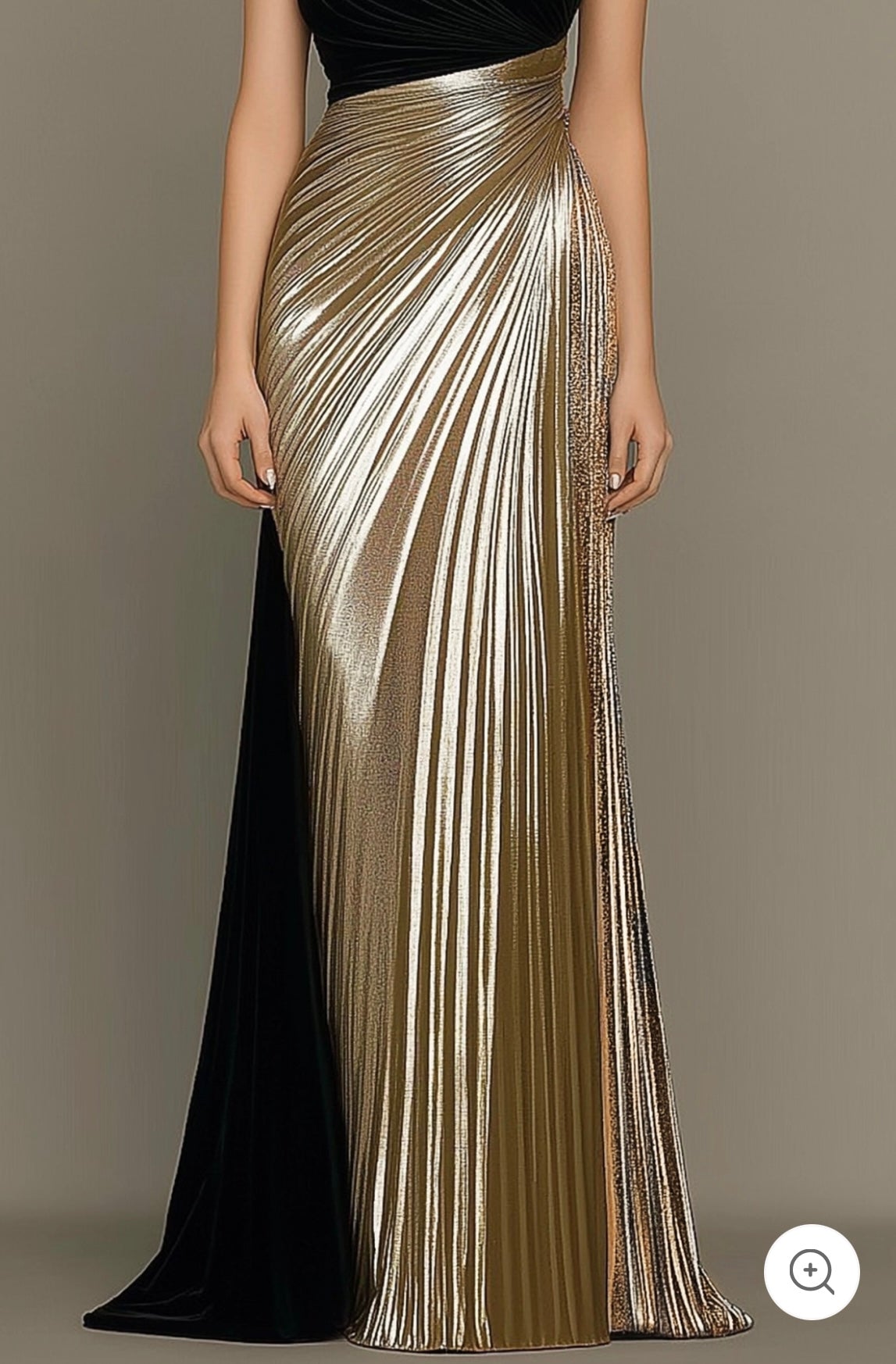 Saphira | Asymmetrische avondjurk met gouden glans