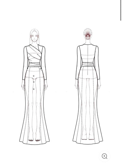 Valencia | Elegante maxi-jurk met lange mouwen