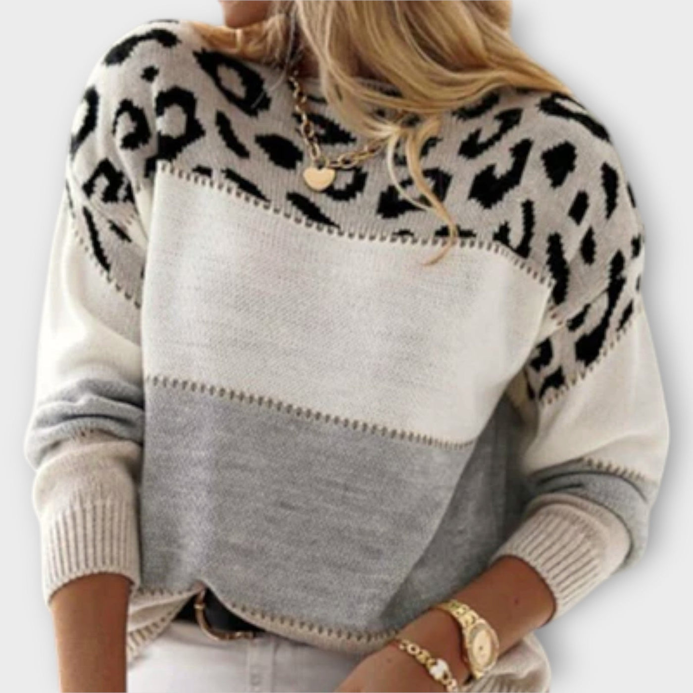 Cheyenne - Casual trui met luipaardprint