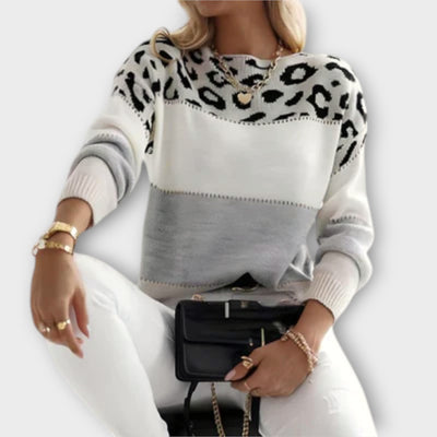 Cheyenne - Casual trui met luipaardprint