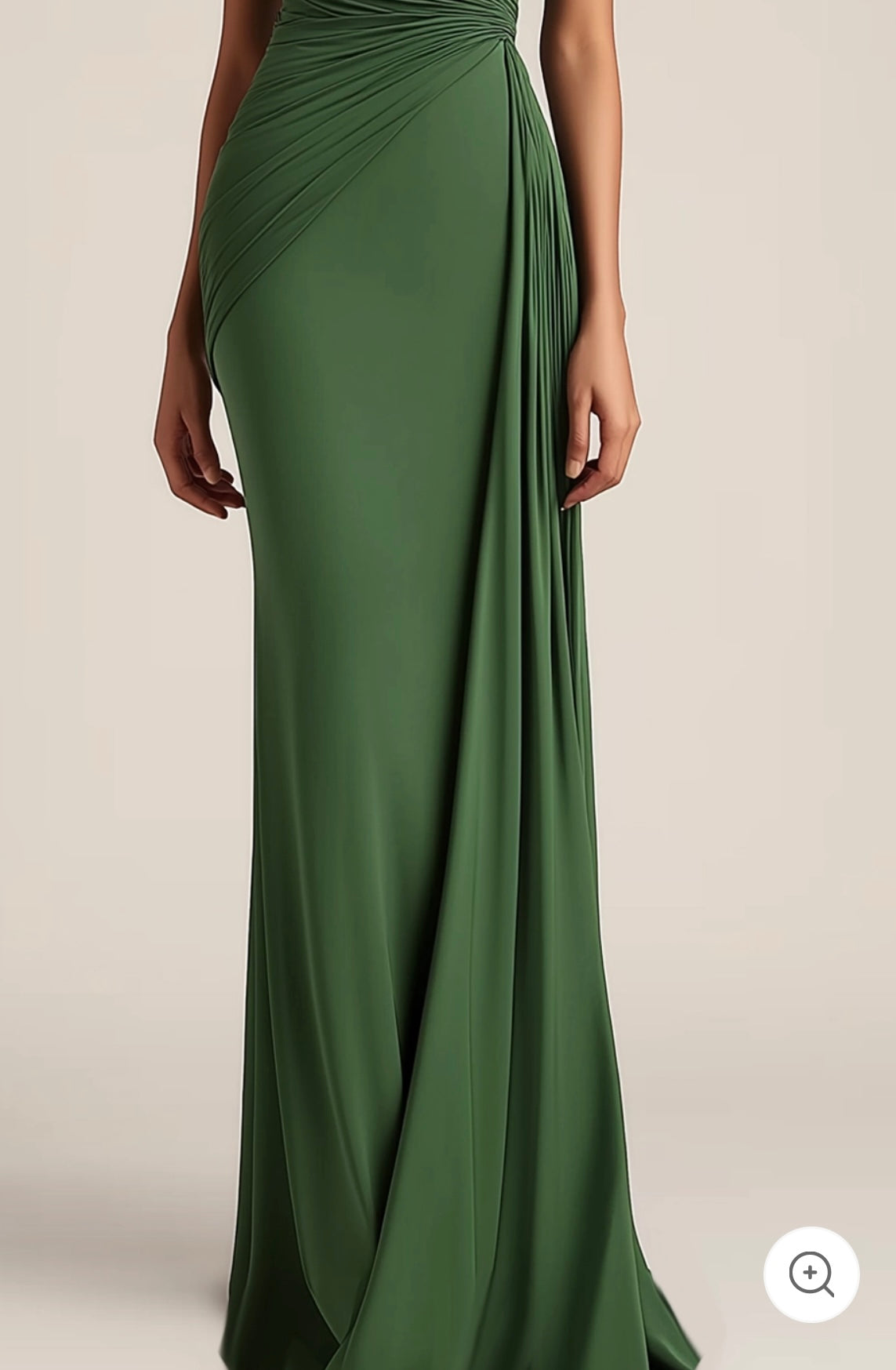 Selene | Elegante avondjurk met één schouder in groen