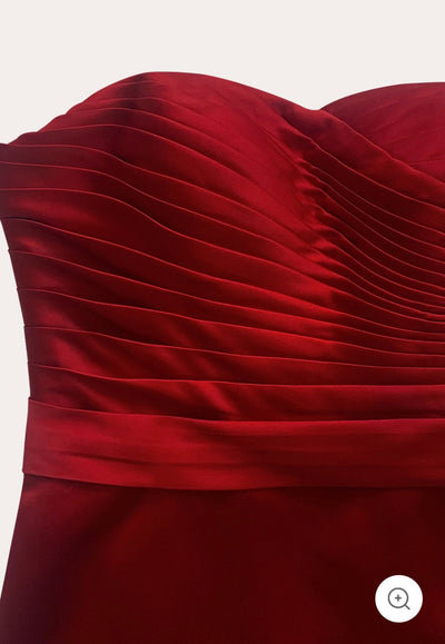 Valentina | Strapless luxe avondjurk in rood